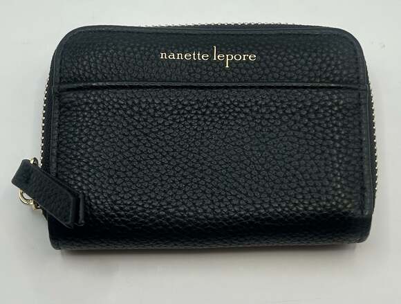 Nanette Lepore Handbags - Nanette Lepore Black Pebbled Leather Small Zip Around Wallet